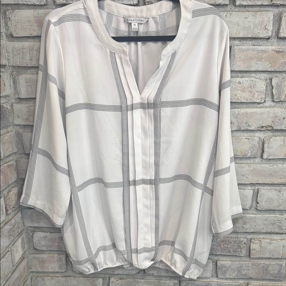 Gibson Latimer White Button Down Shirt with Mandarin Collar